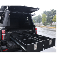 Système de tiroirs de rangement robuste pour benne de pick-up, verrouillable et coulissant, pour pick-ups pleine grandeur et de taille moyenne