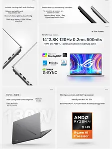 ROG/Republic of Gamers 14 Air 2025 5060/5070TI แล็ปท็อป AMD Ryzen 12-Core 5.1GHz 2880x1800 120Hz RGB Backlit SSD แล็ปท็อปเกมมิ่ง - Product Image 3