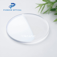 Lentilles optiques Pioneer 1.56 1.60 1.67 1.74 HMC UV420, bicomposantes 70/65mm, transparentes, anti-lumière bleue, monocales, SHMC