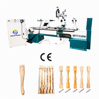 Tour à bois CNC Mustang MT1530W 4 axes, diamètre 300 mm, longueur 1500 mm, machine à tourner le bois pour pieds de table et meubles