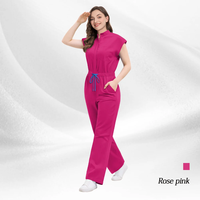 Combinaison médicale respirante et élégante à fermeture éclair, pantalon large, pour professionnels de la santé, vêtements de travail pour femmes