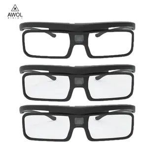 3ชิ้น awol Vision DLP Link แว่นตา3D เสริมความเป็นจริงสมาร์ท3D แบบพกพาแว่นตาชัตเตอร์แบบชาร์จไฟได้