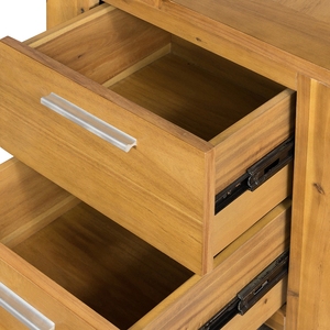 Wood Nightstand 20.7x15.4x22 Inches Two <b>Drawer</b> <b>Storage</b> Unit Bedroom Furniture - Product Image 5