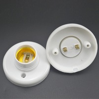 Socle en plastique E27 avec trou pour câble, support de lampe à vis ampoule, support de lampe rond à vis plate, E27 80mm