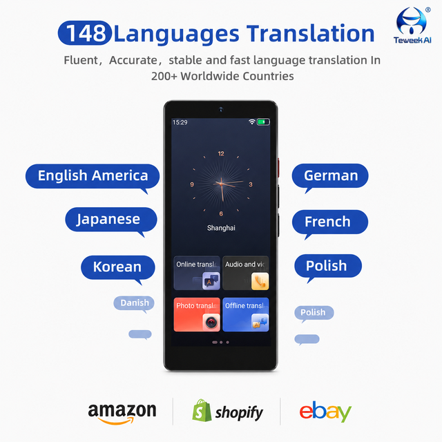 S20 Pro AI Translator Machine 148 Languages DeepSeek ChatGPT 56 Offline Photo 5 Inch HD Display Global Travel Tool