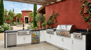 Cocina Exterior <span class=keywords><strong>de</strong></span> Lujo <span class=keywords><strong>en</strong></span> Forma <span class=keywords><strong>de</strong></span> L con Parrilla <span class=keywords><strong>de</strong></span> Gas, Horno para <span class=keywords><strong>Pizza</strong></span> y Parrilla Kamado - Product Image 2