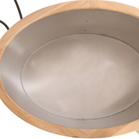 Vente en gros usine : Baignoire de récupération ovale de luxe pour 2 personnes en bois de cèdre rouge, 1 CV, pour immersion froide extérieure, avec couvercle et marchepied