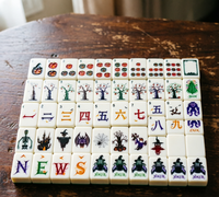 Ensemble de Mahjong de Luxe Halloween Toile d'Araignée Crépuscule, Motifs Crâne et Citrouille, Matériau Acrylique, Jeux de Fête Thème Fêtes et Divertissement