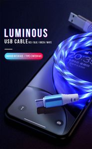 Factory Price Mobile Phone Charging Cable 1m Luminous <b>LED</b> <b>Light</b> USB Type C Cable - Product Image 2