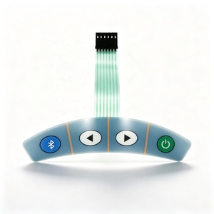 Clavier à membrane incurvé personnalisé OEM, autocollants pour panneau de clavier, boutons adhésifs, étiquettes PC PET, câble ruban, interface - Product Image 1