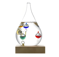 Thermomètre de Galileo en verre de bureau pour la maison, prévisions météorologiques, motif d'ours, design religieux Feng Shui, artisanal et artistique