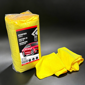 Paquete de 36 Toallas de Microfibra Negras sin Bordes de 300 GSM, 40 x 40 cm, para Detallado de Autos, Lavado de Autos, Pulido y Limpieza - Product Image 1