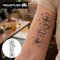 Tatuaggio Semipermanente INKARTLINK Personalizzato con Citazione a Tema Fiore di Giglio, Impermeabile, Lunga Durata 1-2 Settimane, Adesivo per Tatuaggi con Inchiostro Jagua