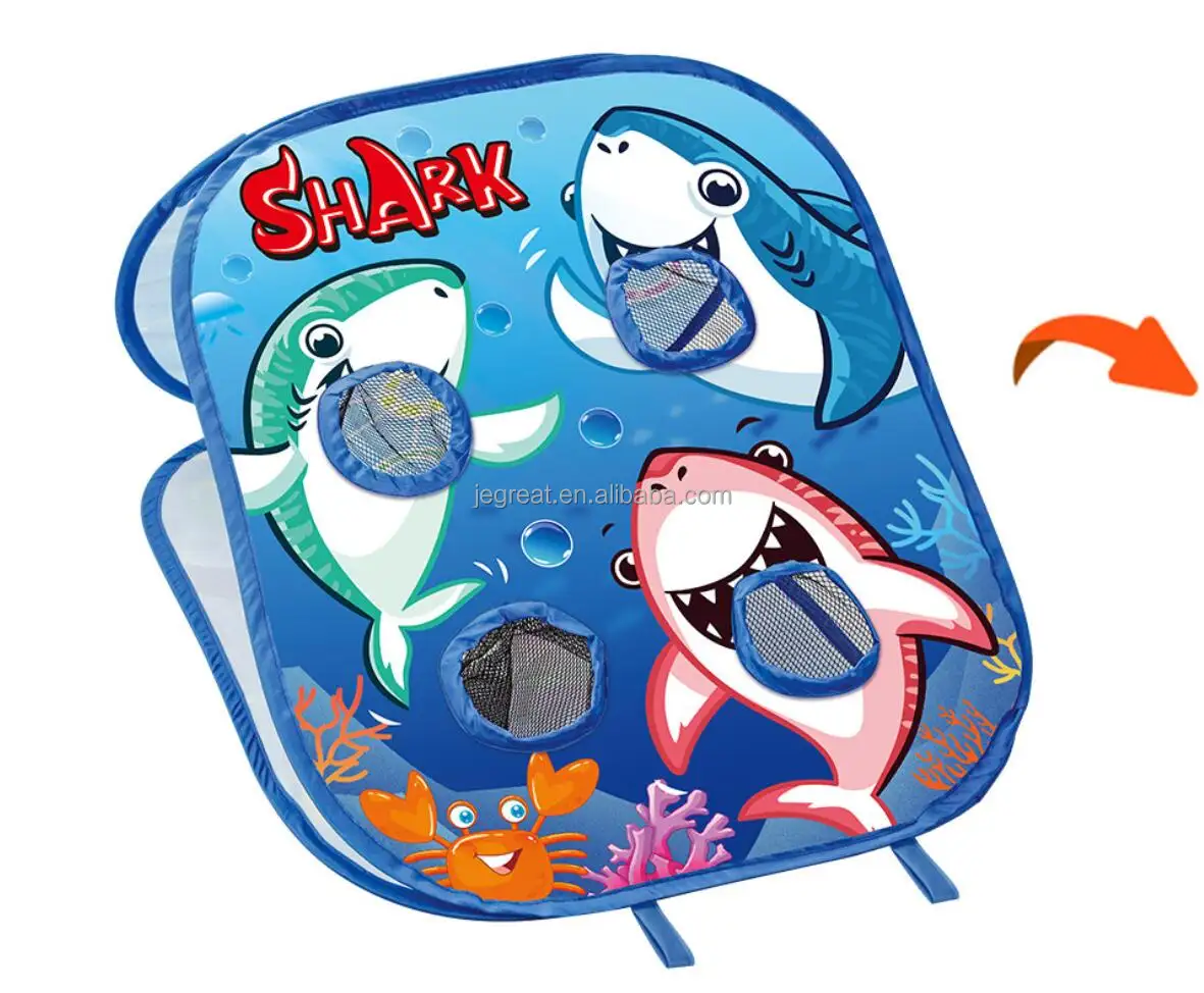 5 in1 Hai Design Sitzsack Toss Game Set Outdoor-Spielzeug Cornhole Party Kit für Kinder