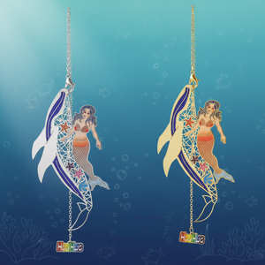 Marcapáginas de latón con diseño de sirena en degradado de color, chapado en oro/plata, la mejor calidad para libros, papelería creativa - Product Image 1