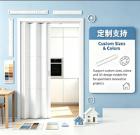 Porte accordéon moderne en PVC, sans perçage, gain de place, étanche, pour cuisine, chambre, cloison coulissante, séparateur de pièce