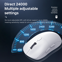 Souris de jeu sans fil Ajazz NJ07MC, légère (67 g), 1 kHz, filaire/sans fil, PAW3311, 24K DPI, tri-mode, 30 millions de clics