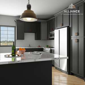 Gabinete Shaker de Grafito en Oferta |   Gabinetes de Cocina RTA Personalizados para Proyectos de Construcción |   Mueble de Cocina Moderno con Isla - Product Image 1