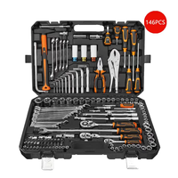 Coffret d'outils complet pour la réparation automobile, usage professionnel et domestique, robuste, 146 pièces, pour mécaniciens à domicile et en garage