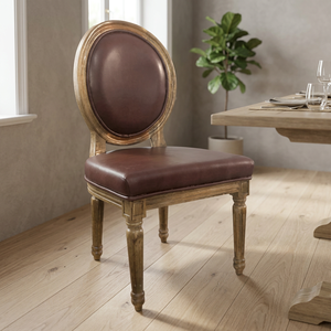 Silla de Comedor Ajustable de Estilo Industrial Vintage, Estructura de Madera Hecha a Mano, Tapicería de Cuero PU, Diseño Moderno para Hogar, Oficina, Hotel - Product Image 3