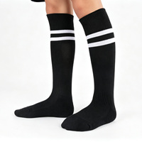 Chaussettes de football pour enfants, haute qualité, tricotées, rayées, hauteur genou, respirantes, absorbant la transpiration, antibactériennes, séchage rapide, sport