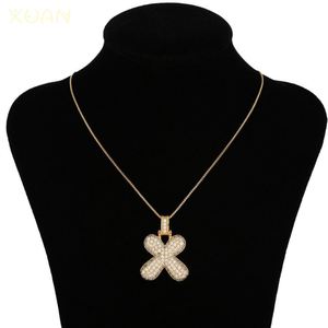 Collana Personalizzata con Iniziale Alfabetica 3D in Acciaio Inossidabile con Design a <span class=keywords><strong>Lettera</strong></span> a Bolla e Zirconi Cubici Effetto Ghiaccio - Product Image 6