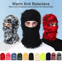 Cagoule d'hiver personnalisée en tricot chaud et duveteux, coupe-vent, masque facial unisexe multicolore, mode, pour activités de plein air et ski, 100% polyvalente