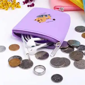 New Cute Cat borsa portamonete con cerniera cartone animato per bambini borsa Kawaii in Silicone borsa portamonete porta monete per bambini portafoglio per bambini