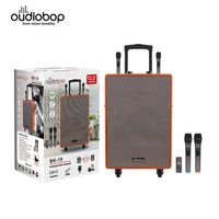 Enceinte Karaoké Portable en Bois 60W avec Micro Sans Fil, Télécommande et Batterie Intégrée pour Extérieur - Modèle Overweight Bass 5.3