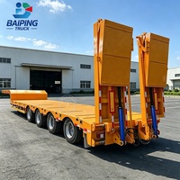 Maßgefertigter 4-Achs-Schwerlast-Tieflader-Sattelanhänger mit Hydraulischer Klapprampe für Bagger und Bergbauausrüstung
