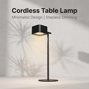 Lámpara <span class=keywords><strong>de</strong></span> Mesa Minimalista Geométrica Ajustable con Doble Temperatura <span class=keywords><strong>de</strong></span> Color, Regulación Continua, Batería Recargable <span class=keywords><strong>de</strong></span> <span class=keywords><strong>Larga</strong></span> <span class=keywords><strong>Duración</strong></span> - Product Image 1