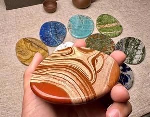 TMZ OEM/ODM Wholesale Custom Marmol High End Decorative Stone Hotel Crafts Red Blue <b>Green</b> Set Marble <b>Coaster</b> - Product Image 6
