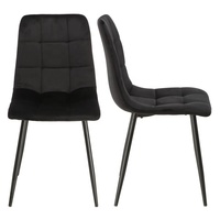 Chaise de salle à manger rembourrée de luxe en gros en Chine avec siège souple en velours au design matelassé Loft