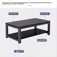Table basse Dareko moderne en bois noir avec structure en acier pour salon, appartement ou petite maison