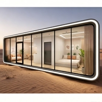 Cabane écologique préfabriquée personnalisée avec grande fenêtre, cuisine et salle de bain pour villa familiale