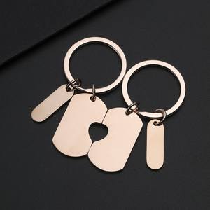 Nouvelle mode : porte-clés personnalisés pour couple en acier inoxydable, résistants, avec pièce ronde, pour anniversaire - Product Image 5