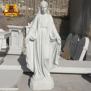 Tôn Giáo Nhà thờ trang trí Tay Chạm Khắc bằng đá cẩm thạch trắng Virgin Mary điêu khắc cuộc sống kích thước bằng đá cẩm thạch Lady của guadalupe tượng