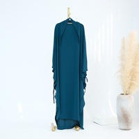 Abaya Nida élégante et ample Loriya 2026 avec ourlet évasé, hijab uni surdimensionné assorti