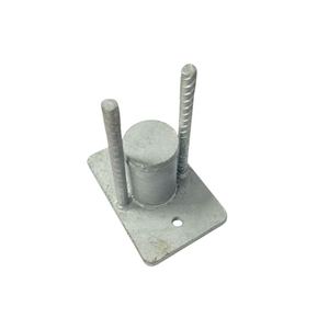 Base à double barre d'armature <span class=keywords><strong>en</strong></span> acier galvanisé jaune avec cylindre à filetage interne, pièce d'ancrage soudée pour colonne préfabriquée - Product Image 6