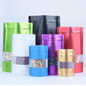 Low Moq 500pcs Popular Customized Resealable Foil Standing Up Zipper Pouch Food Packaging Digital Printing Stand Up Pouch Bag