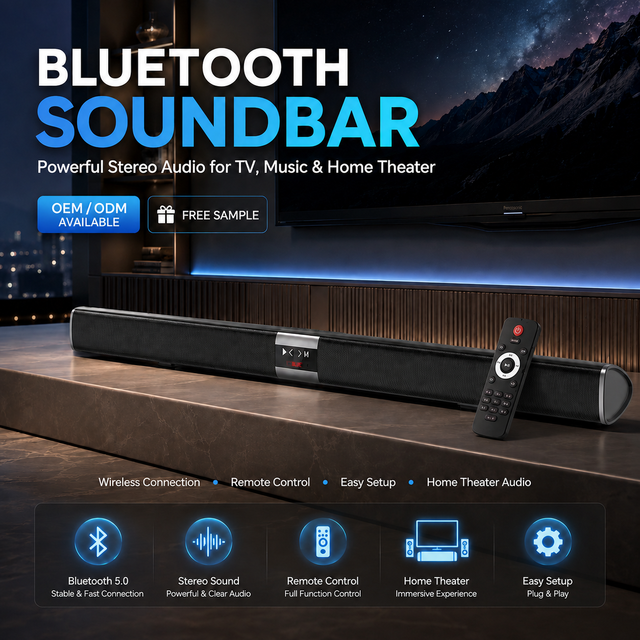 20w Soundbar Speaker Wireless TV Sound Bar Speaker System Includes High Definition Audio and Powerful Bass Control