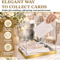 Boîte à cartes de mariage en acrylique, porte-cartes cadeaux carré, présentoir de comptoir poli, montage facile