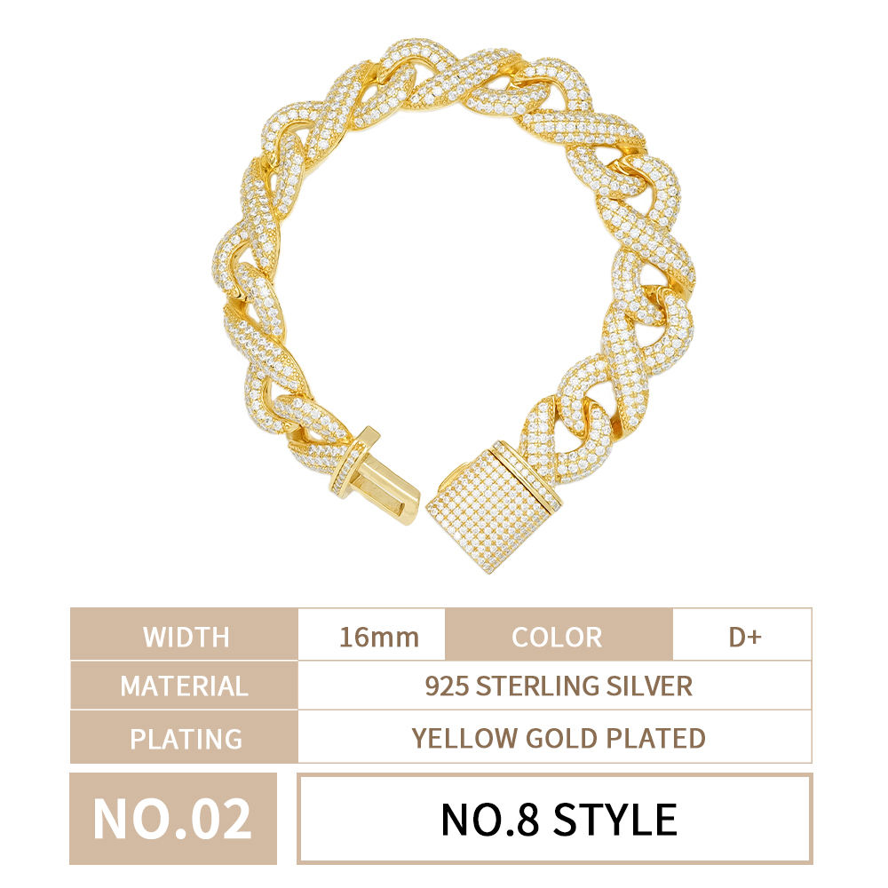 16mm No. 8 Style Yellow Gold Plated
