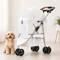 Carrito de 3 Ruedas para Mascotas (Perros y Gatos) con Estabilidad Mejorada, Cabina Espaciosa, Plegado con un Toque, Ventilación Completa y Color Personalizado
