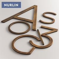Nurlin laiton massif personnalisable vieux Bronze laiton Antique maison bureau société parc numéro lettre signe 3D flottant Signature