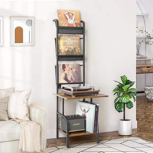 Vente directe d'usine Facile à installer Facile à déplacer Étagère de <span class=keywords><strong>jukebox</strong></span> avec espace de rangement Stockage de disques vinyles - Product Image 4