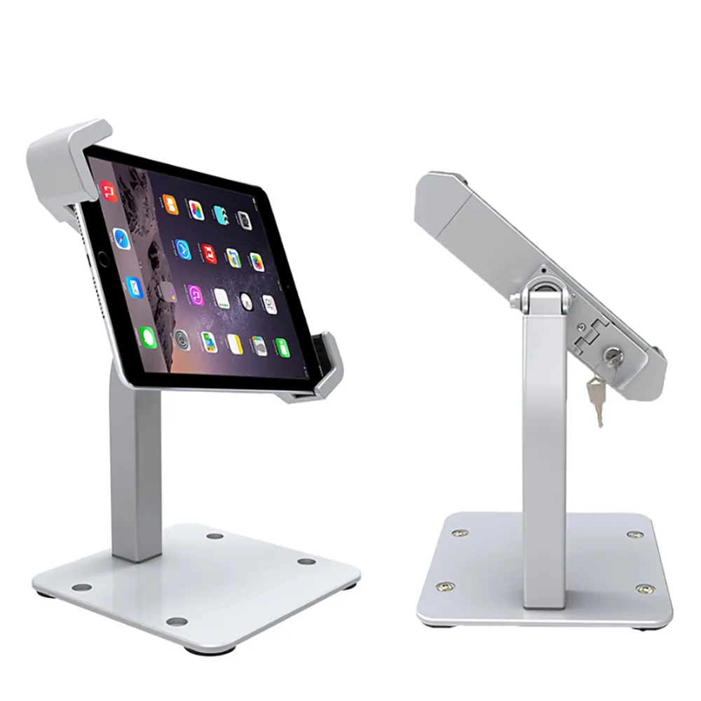 Anti-Theft Rotating Tablet Display Stand Metal Tablet Pc Stand Desktop Tablet Stand With Lock