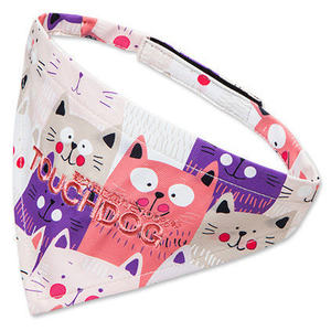 Pañuelo para Perro Db Touchdog, Rosa y Morado, Talla Pequeña, Estampado, de Algodón, Cómodo para Caninos - Product Image 1