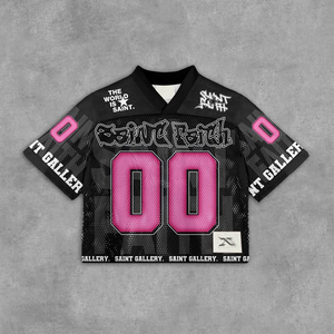 Camiseta de malla Retro con logotipo personalizado de Tontons, Camiseta deportiva recortada de gran tamaño con cuello en V para hombres, ropa de calle transpirable cómoda y ajustada - Product Image 4