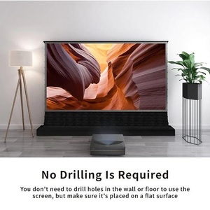 100 "120" 150 ''inch tầng tăng màn hình chiếu alr UST tầng tăng sàn nâng cơ giới màn hình 4K UST Màn hình máy chiếu - Product Image 6
